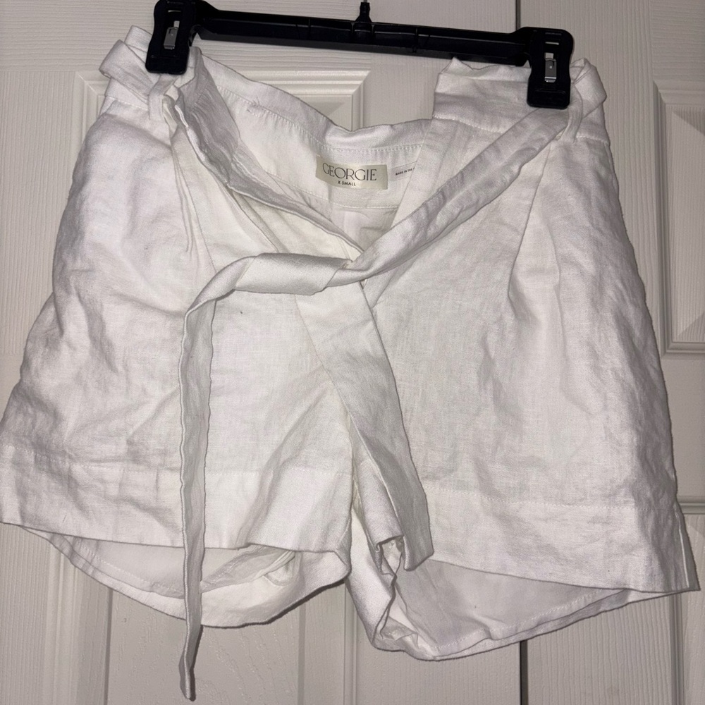 Georgie Women's White Linen Shorts